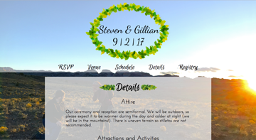 Steven and Gillian Wedding Website